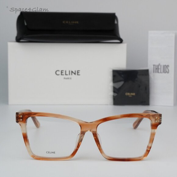 BRAND NEW Celine CL50023F 056 Orange Havana Butterfly Women Eyeglasses CL 50023F - Picture 1 of 6